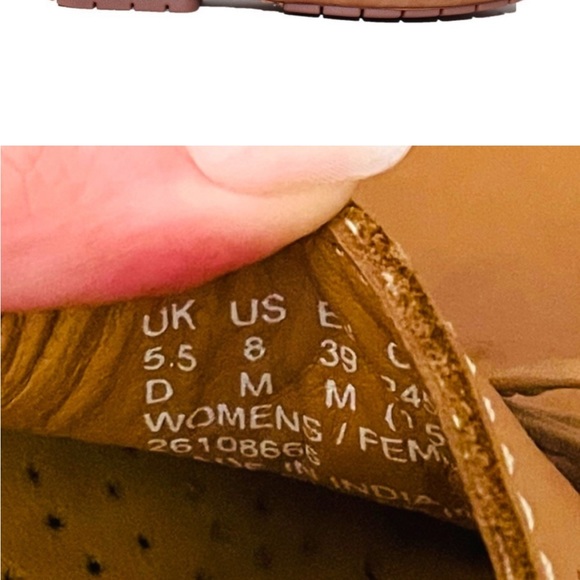 Clarks Mocc Boat 2 Tan Nubuck Leather Womens Slip On Moccasin Shoes SZ 8 - Picture 2 of 10